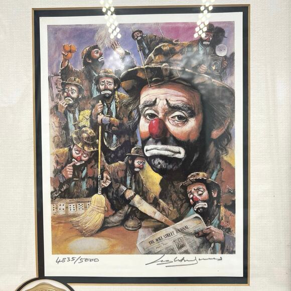 Emmett Kelly Clown Circus Collection Framed Lithograph Signed Art Print 13"x17" - Picture 2 of 10